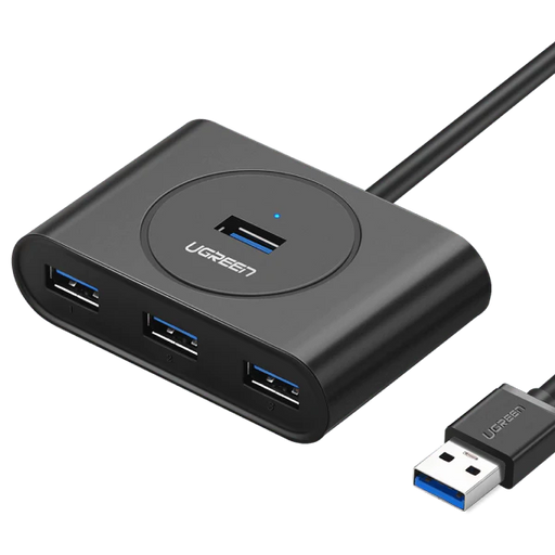 UGREEN 4-Port USB 3.0 Hub with USB-C & USB-A 2-in-1 interface 1M with 3ft Extension Cable, High-Speed Portable USB Splitter for MacBook Air, Mac Mini, iMac Pro, Surface Pro, XPS, PC, Flash Drive, Mobile HDD - UG-40850