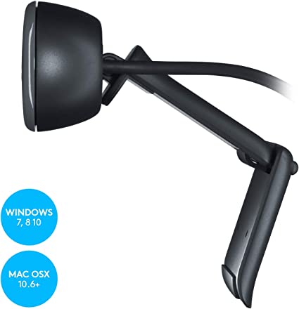 Logitech C270 HD Webcam for Video Calling,Light Correction, Noise-Reducing Mic, For Skype, FaceTime, Hangouts, WebEx, desktop and laptop - 960-0010063