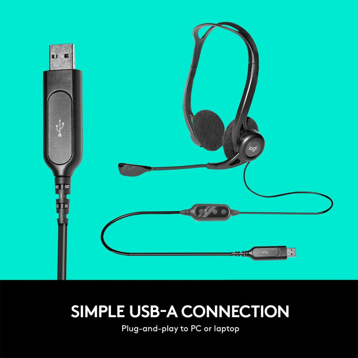 Logitech 960 USB computer headset with Noise-Canceling Mic - 981-000100