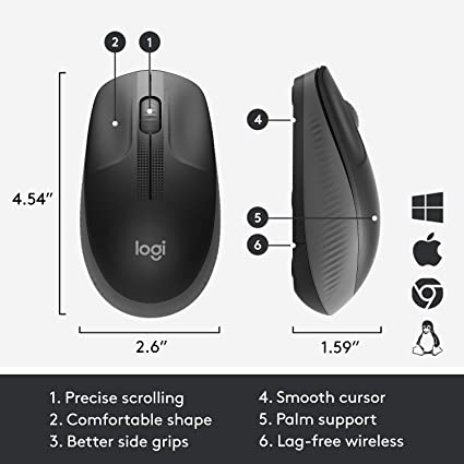 Logitech M190 Wireless Mouse - Full Size Curve Design - 910-005905