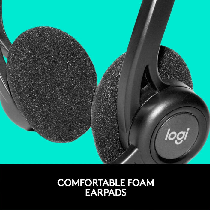 Logitech 960 USB computer headset with Noise-Canceling Mic - 981-000100