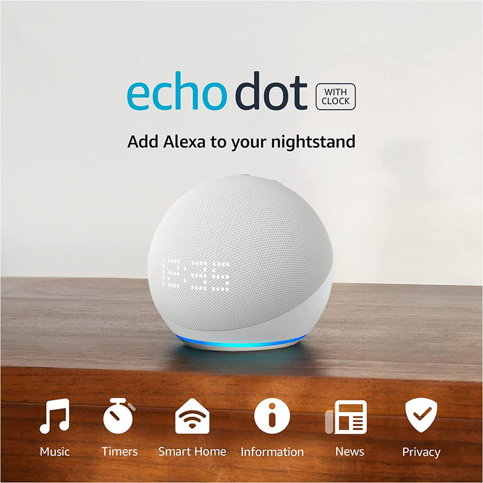Amazon Echo Dot (5th Gen, 2022 release) smart Bluetooth speaker with clock and Alexa