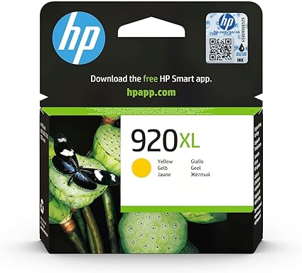 HP 920XL High Yield Yellow Original Ink Cartridge (CD974AE)