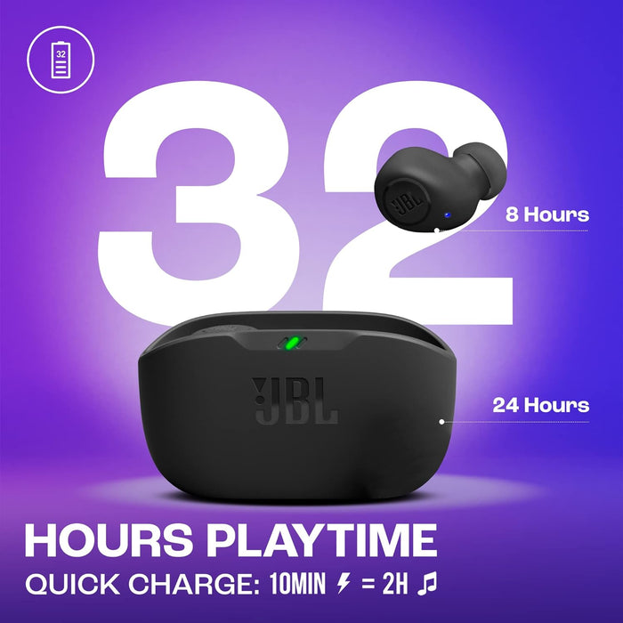 JBL Wave Buds in-Ear Wireless Earbuds (TWS)- Mic,App for Customized Extra Bass Eq,32 Hours Battery&Quick Charge,Ip54 Water&Dust Resistance,Ambient Aware&Talk-Thru,Google Fastpair