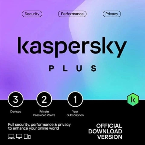 Kaspersky Plus 3 Devices,1 Year Licence (KL1042Q5EFS)