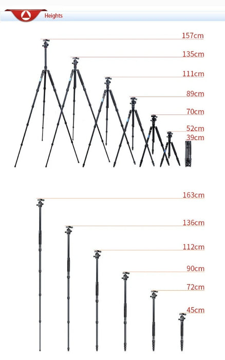 KINGJOY AT-259+QE-0 Professional High Strength Aluminum Lightweight Portable Tripod