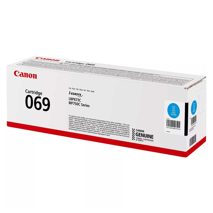 Canon 069 Cyan Toner Cartridge for Canon Color ImageClass MF752Cdw / MF754Cdw / LBP673Cdw Yield 1,900 Pages - 5093C002AA