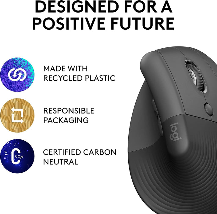 Logitech Lift Vertical Ergonomic Mouse (910-006473)