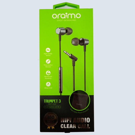 Oraimo OEP-E40 Trumpet3 in Ear Earphone With Mic Wired Headset
