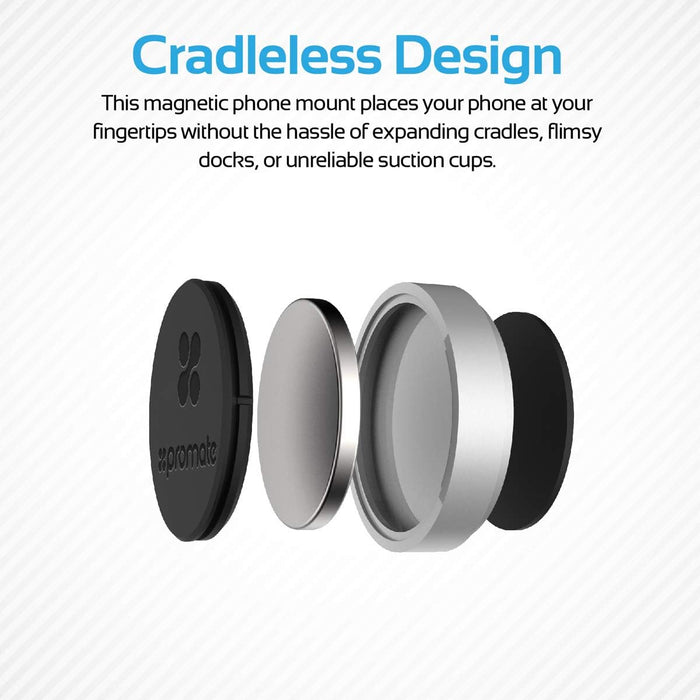 Promate MagMini Magnetic Phone Mount for All Use Dashboard