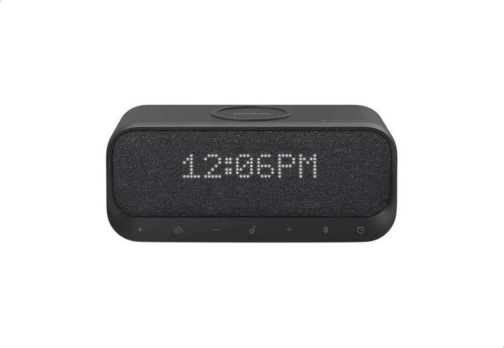 Soundcore Wakey Bluetooth Speakers Powered by Anker with Alarm Clock, Stereo Sound, FM Radio, White Noise, Qi Wireless Charger with 7.5W Charging for iPhone and 10W for Samsung