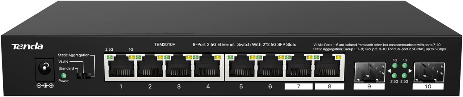 Tenda TEM2010F, 8 Port 2.5G Ethernet Switch