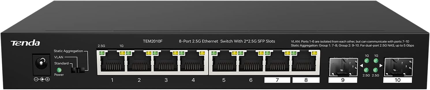 Tenda TEM2010F, 8 Port 2.5G Ethernet Switch