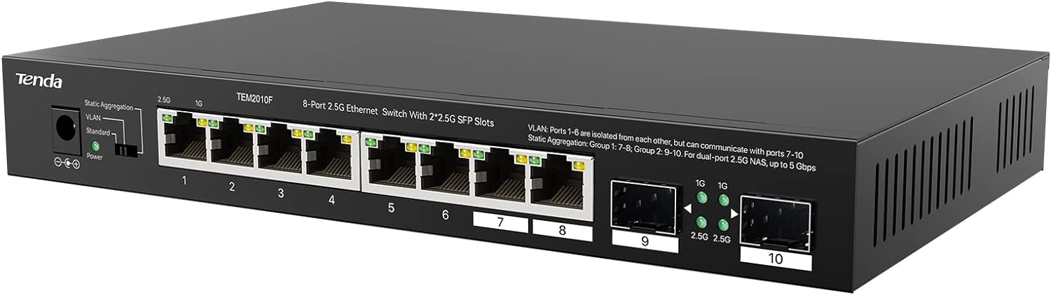 Tenda TEM2010F, 8 Port 2.5G Ethernet Switch