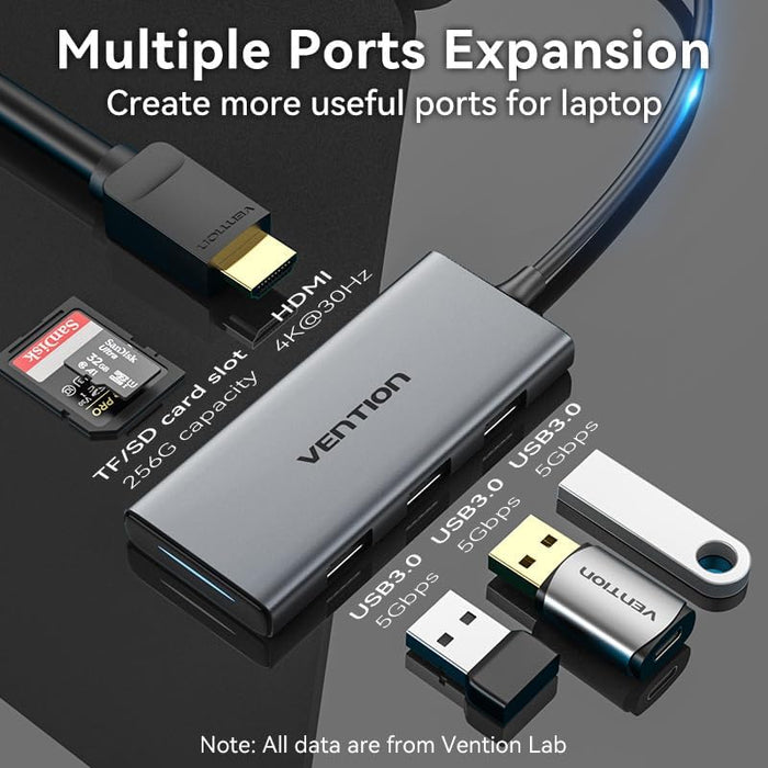 Vention 6 in 1 USB-C Multi-functional Docking Station - CNCHB