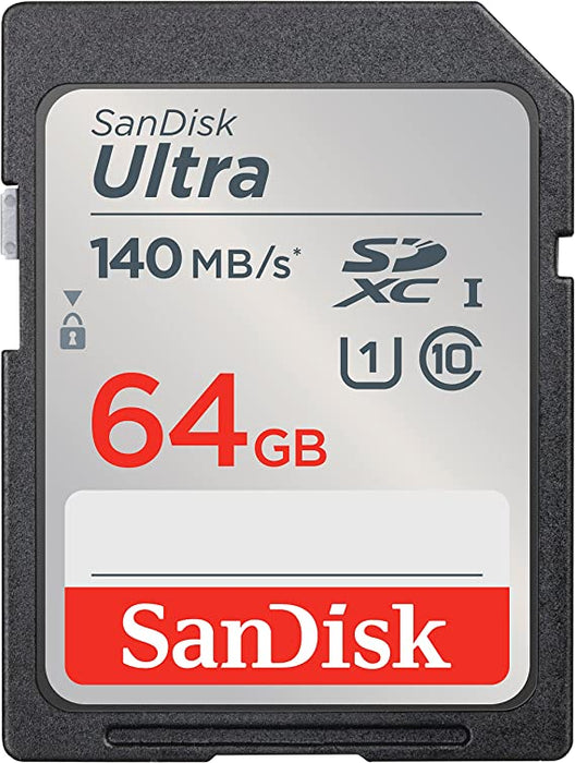 SanDisk Ultra 64GB SDXC Memory Card 140MB/s Class 10 - SDSDUNB-064G-GN6IN