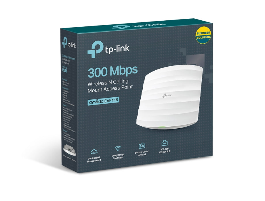 TP-Link 300Mbps Wireless N Ceiling Mount Access Point - TL-EAP115 with Free Cloud Centralized Management and Omada App