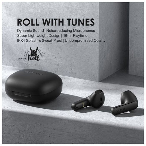 oraimo Roll Dynamic Sound Noise-reducing Microphones True Wireless Earbuds-Black - OEB-E03D