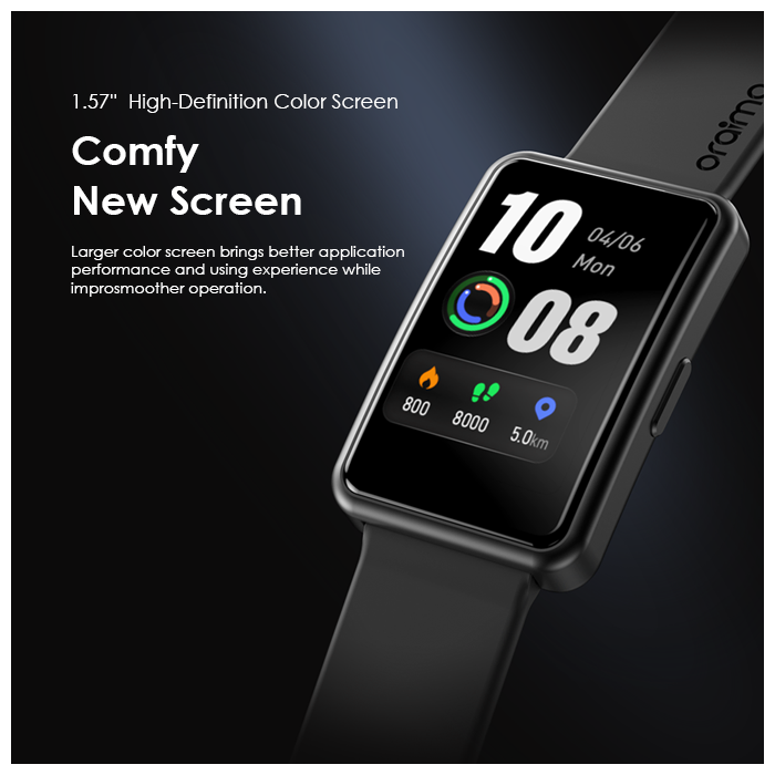 oraimo Watch Fit 1.57'' IPS Screen IP68 Waterproof Smart Watch - OSW-18N