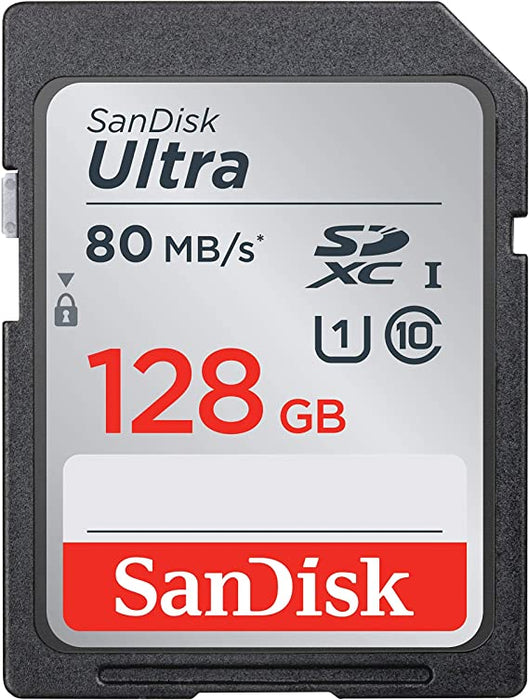 SanDisk 128GB Ultra SDHC Memory Card 80MB/s Class 10 UHS-I - SDSDUNC-128G-GN3IN