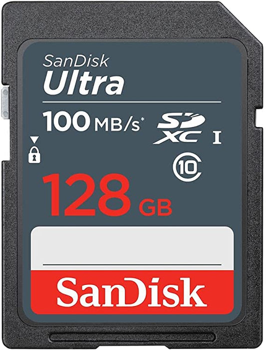 SanDisk 128GB Ultra SDXC Memory Card 100MB/s Class 10 -SDSDUNR-128G-GN3IN for Cameras