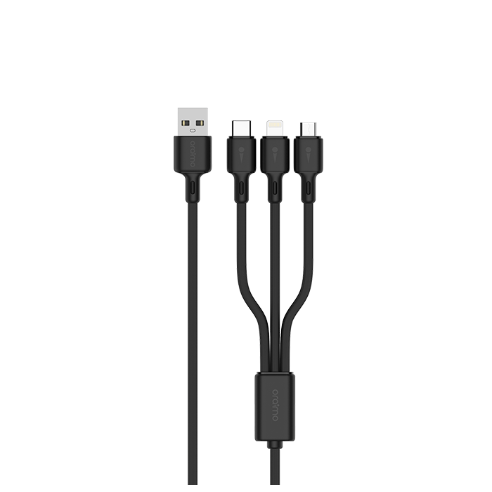 oraimo Uraline 2 Fast Charging Triple Data Cable- Lightning & Type-C & Micro U - OCD-X92