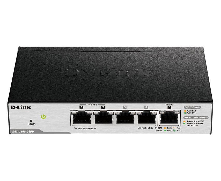 D-Link DGS-1100-05PD 5-Port Gigabit Smart Managed Switch