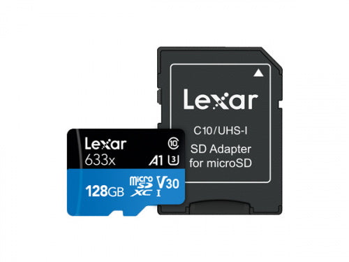 Lexar 633x High-Performance 128GB microSDXC™ UHS-I, up to 100MB/s read 45MB/s - LSDMI128BB633A