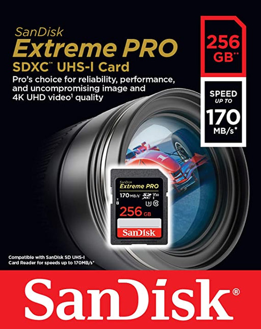 SanDisk 256GB Extreme PRO SDXC Memory Card 170 MBPs C10 - SDSDXXY-256G-GN4IN