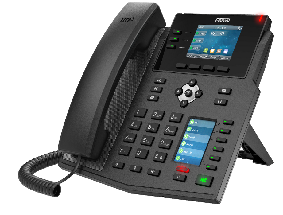 Fanvil X4U Gigabit SIP Enterprise Desktop IP Phone with Dual-Color LCD Display