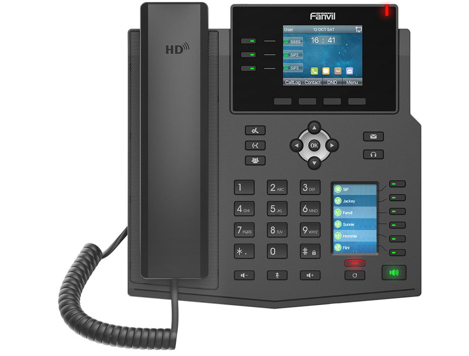 Fanvil X4U Gigabit SIP Enterprise Desktop IP Phone with Dual-Color LCD Display