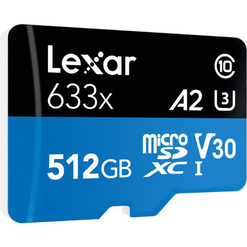 Lexar 633x High-Performance 512GB microSDXC UHS-I, up to 100MB/s read 70MB/s - LSDMI512BB633A