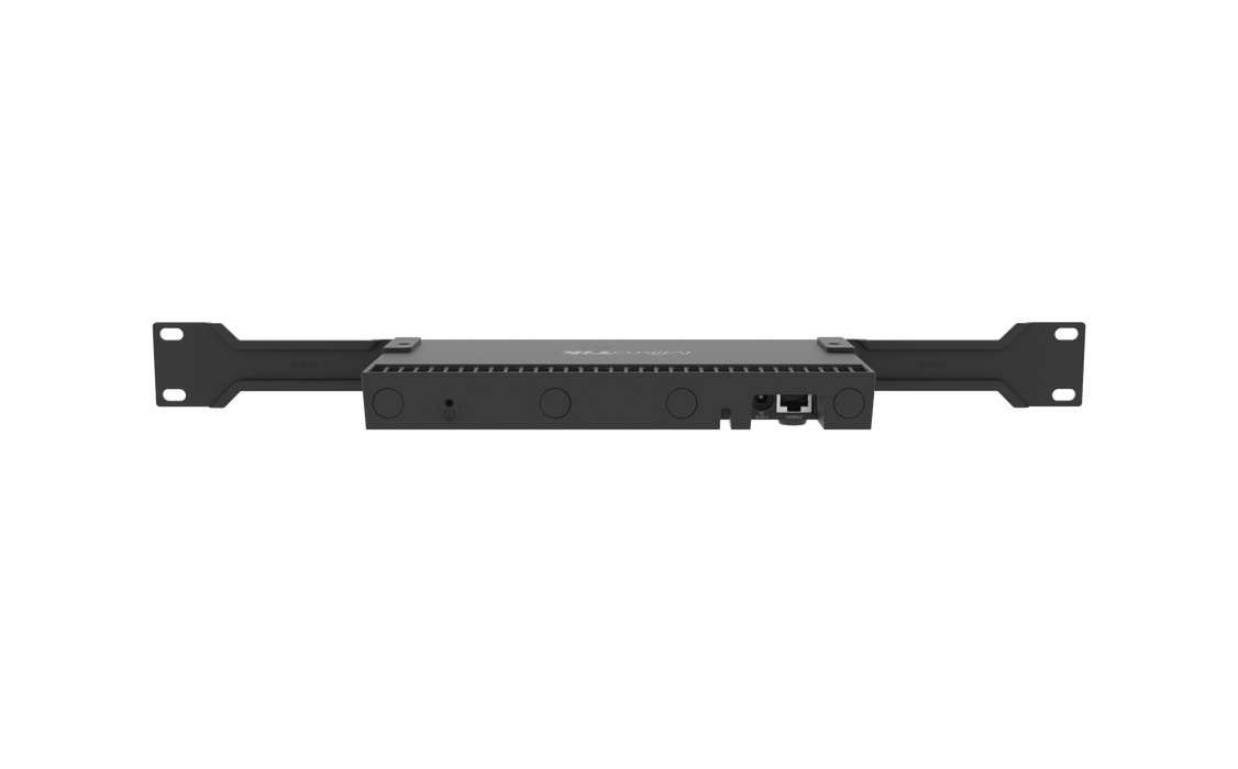 MikroTik Powerful 10xGigabit port router with a Quad-core 1.4Ghz CPU, 1GB RAM, SFP+ 10Gbps cage and desktop case with rack ears - RB4011iGS+RM