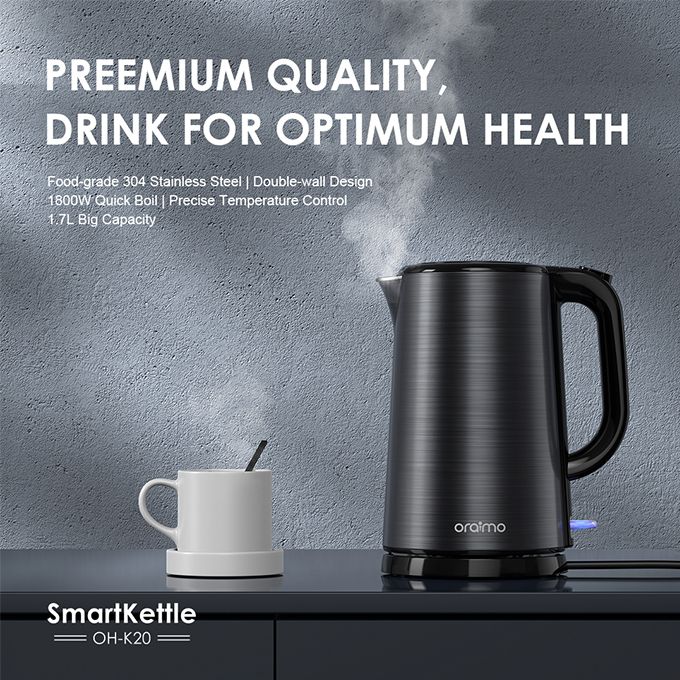 oraimo Double-wall Design Big Capacity Stainless Steel SmartKettle -OH-K20