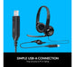 Logitech H390 USB Headset with Noise-Canceling Microphone for PC/Laptop - 981-000406