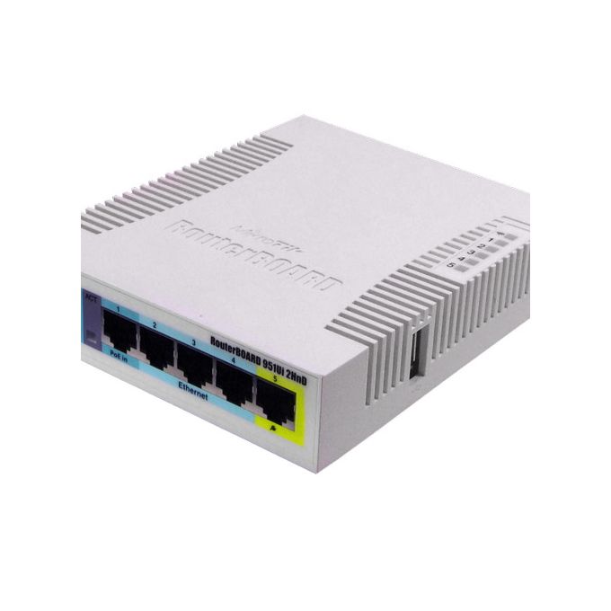 Mikrotik 2.4GHz AP with 5 Ethernet portsand PoE output on port 5, 600MHz CPU, 128MB RAM, USB port - RB951Ui-2HnD