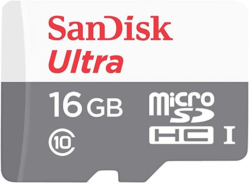 SanDisk 16GB MicroSD  Ultra Memory Card Class 10 80MBPS  W/O Adapter - SDSQUNS-016G-GN3MN