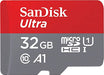 SanDisk 32GB MicroSD Ultra Memory Card Class 10 100MBPS without Adapter - SDSQUNR-032G-GN3MN