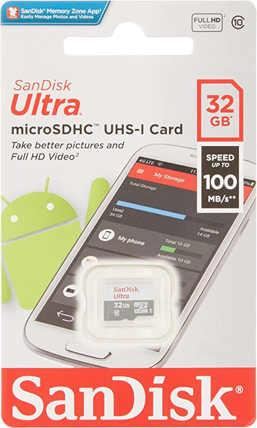 SanDisk  32GB MicroSD Ultra Memory Card Class 10 120MBPS without Adapter - SDSQUA4-032G-GN6MN