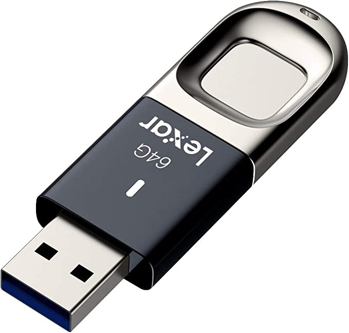 Lexar Fingerprint F35 64GB USB 3.0 flash drive, up to 150MB/s read and 60MB/s write, Global - LJDF35-64GBEU