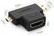 UGREEN Micro HDMI Male + Mini HDMI Male to HDMI Female Adapter Supports 1080P - HD129 - UG-20144