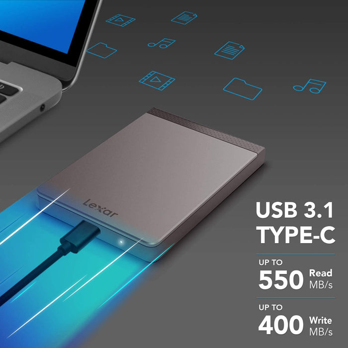 Lexar SL200 512GB Portable External Solid State Drive SSD – LSL200X512G-RNNNG