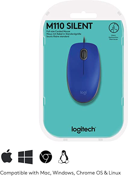 Logitech M110 USB Silent Corded Mouse - 910-005488