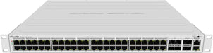 Mikrotik 24 port Gigabit Ethernet router/switch with four 10Gbps SFP+ ports in 1U rackmount case, Dual Boot and PoE output, 500W - CRS328-24P-4S+RM