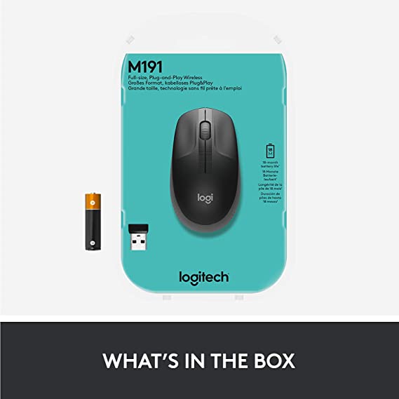 Logitech M191 Full Size Wireless Mouse(M191OMJK)