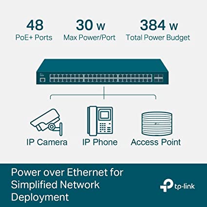 TP-Link 48 Port 10/100/1000Mbps Gigabit L2+ Managed Switch with 48-Port PoE+ - TL-SG3452P