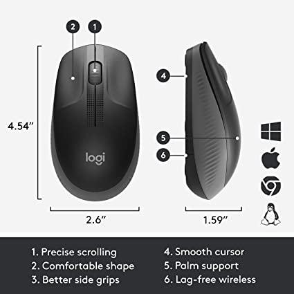 Logitech M190 Wireless Mouse - Full Size Curve Design - 910-005905 