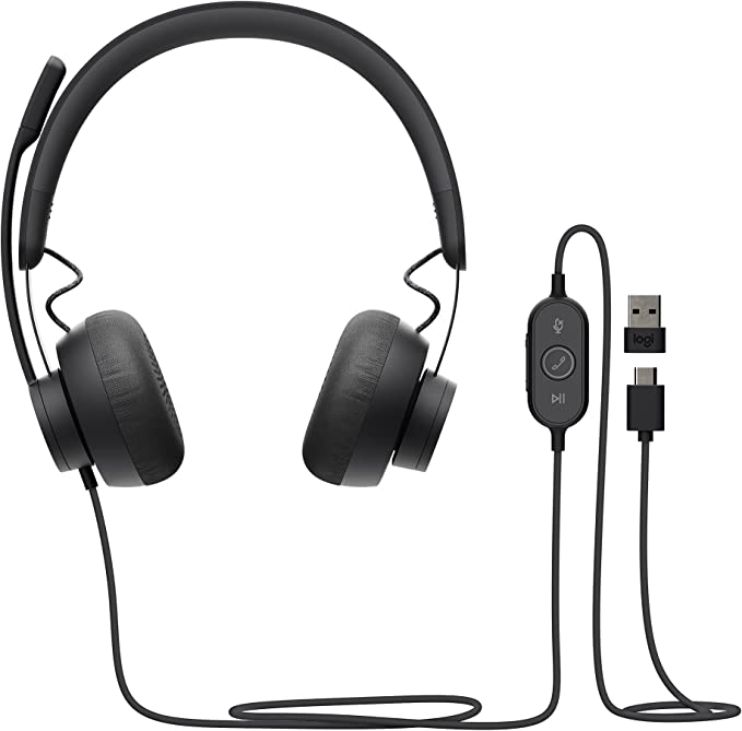 Logitech Zone Wired Noise Cancelling Headset,Graphite USB - 981-000875