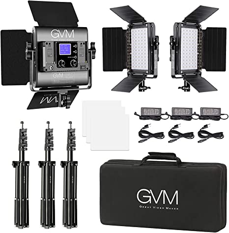 GVM 800D-RGB Set Of Two LED Studio Video Light