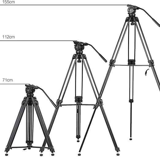 KINGJOY VT-2500+VT-2510 Professional Video/Camera Tripod Kit - with 360°Panorama Pan Fluid Ball Head for DSLR Camera Video Recorder DV